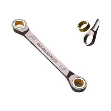 Imagem de Conjunto De Chaves Catraca Dupla Em Níquel Preto Com Design Flor De Am