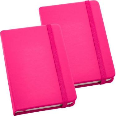Imagem de Kit 2x Caderneta de Anotações 9x14cm 80 Fls Sem Pauta Rosa - TopGet