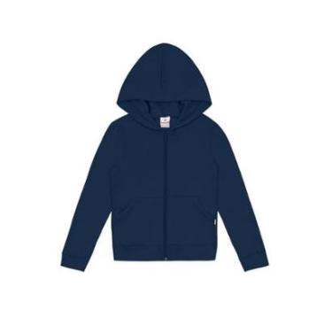 Imagem de Jaqueta básica infantil menina em moletom Brandili-Azul-Feminino