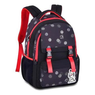 Imagem de Mochila Escolar Personagens Infantil Costas 20L Preta - Shop Mix