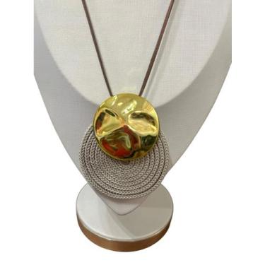 Imagem de Maxi Colar Feminino Mandala Kit Com Brinco Pedra Em Resina - MLBpel, N