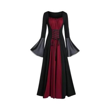 Imagem de Vestido Maxi Gótico Medieval Com Capuz Para Mulheres plus Size, Estilo