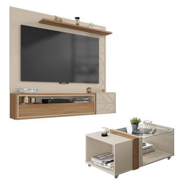Imagem de Conjunto Sala De Estar Painel Para Tv Mesa Prisma Caemmun