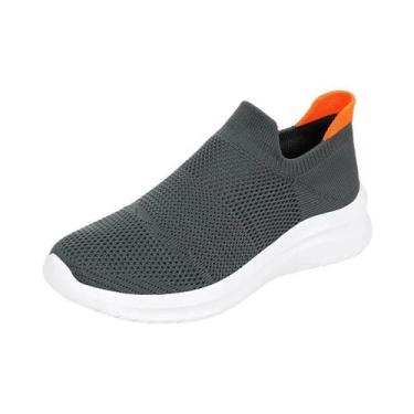 Imagem de Tênis Masculinos Respiráveis Em Malha, Slip-On, Para Corrida, Antiderr
