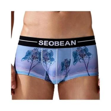 Imagem de Cuecas Boxer Masculinas Com Estampa De Dragão, Cintura Baixa, Confortá