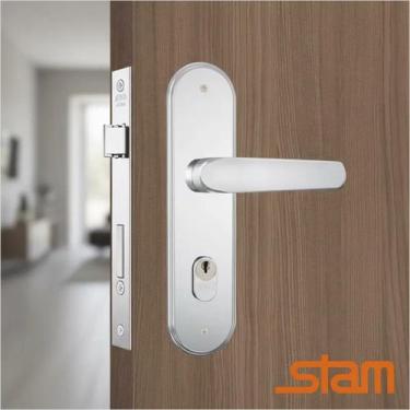 Imagem de Fechadura Stam 1601/09 Inox Máquina 55mm com 2 Chaves