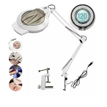 Imagem de Lupa De Mesa Articulada Luminária Led Estética 5x