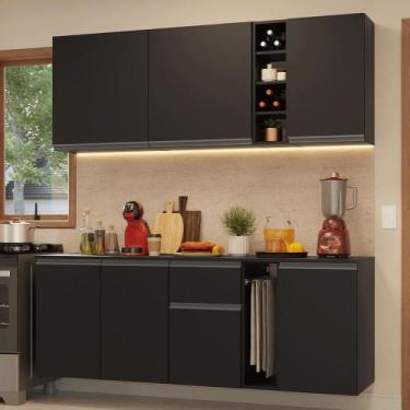 Imagem de Armário de Cozinha Compacta 180 cm Suspenso Preto Nice Madesa 04, Pret
