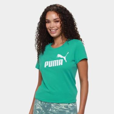 Imagem de Camiseta Puma Essentials Feminina, Verde, Branco, P