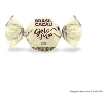 Imagem de Kit 3 Trufas Chocolate Branco Gato Mia 30g Brasil Cacau