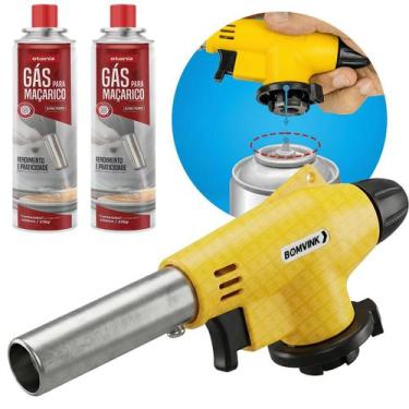 Imagem de Kit Maçarico Portátil Encaixe Refil Para Artesanato Soldagem + 2 Cartu