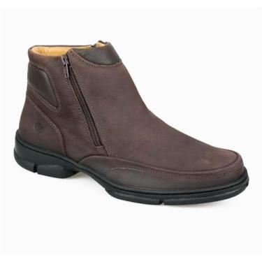 Imagem de Bota Anatomic Gel Couro Masculina Sola Gel Rustico T.moro, Cafe, 40, H
