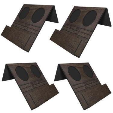 Imagem de Kit 04 Esteiras Bandejas Com Suporte Para Copos e Controle Para Sofá M