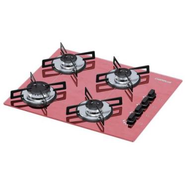 Imagem de Cooktop chamalux 4 bocas ultra chama rosa trempe chapa, Rosa