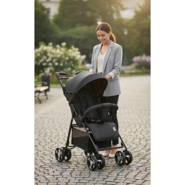 Imagem de 2x Carrinho Bebê Leve Reclinável Travel System Preto - Congratulations