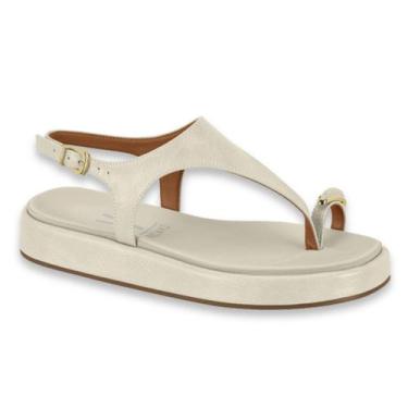 Imagem de Papete Sandalia Flat Feminina Vizzano Anel Dedo Ref: 6506.127, Branco 