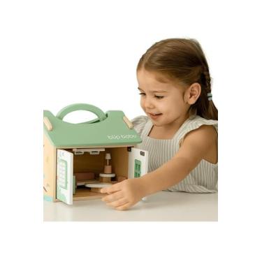 Imagem de Casinha De Madeira Educativa Bup Baby Com Móveis Infantil, Verde