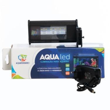 Imagem de Luminária LED para Aquário de 20 a 25cm Aquaterrário Branca/Azul 5W 49
