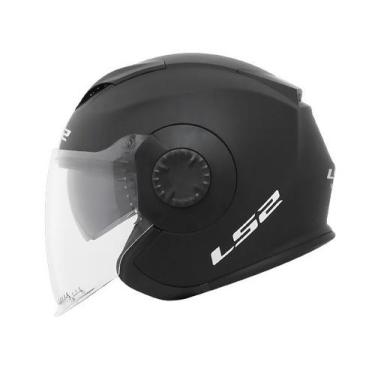 Imagem de Capacete LS2 Aberto Verso Monocolor Preto Fosco Masculino e Feminino, 