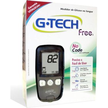 Imagem de Medidor de Glicose G-Tech Free No Code 10 tiras + 10 lancetas + 1 lanc