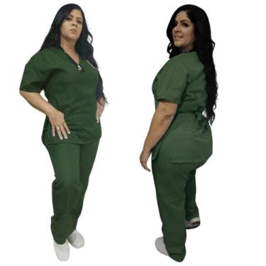 Imagem de Scrub pijama hospitalar diversas cores - GLMED, VERDE MILITAR, G