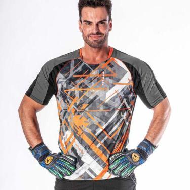 Imagem de Camisa De Goleiro Poker Sublimax Fractal Manga Curta, P, Cinza