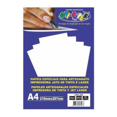 Imagem de Papel Opaline A4 180g Off Paper 50Fls Branco Impressão