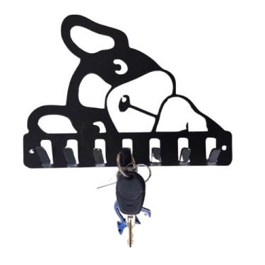 Imagem de Porta Chaves Decorativo Feito em Chapa Ferro Cachorrinho - Suporte Gpf