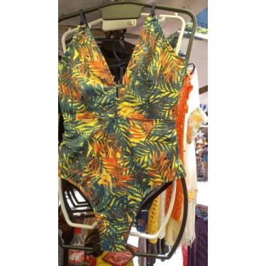 Imagem de Maiô Carla Modelo Plus Size, Decote Frente e Costa, Alças Reforçadas -