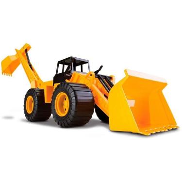 Imagem de Trator Retroescavadeira Topi Brinquedo Articulado com Pá Basculante e Braço de Elevação Cardoso Toys