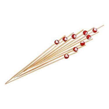 Imagem de 1.000 Espetinho Bolinha Coração 12cm Festa Lanche Petisco Vermelho E B