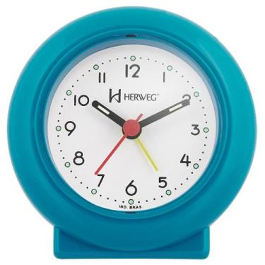 Imagem de Despertador Analógico Quartzo Herweg 2611 267 Turquesa Pantone