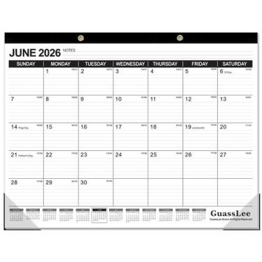 Imagem de Calendário de Mesa GuassLee 2026-2027 56x43cm 19 Meses