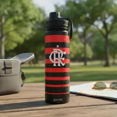 Imagem de Garrafa Térmica Flamengo Rubro Negra Gocase Aço Inoxidável 950ml, Flam