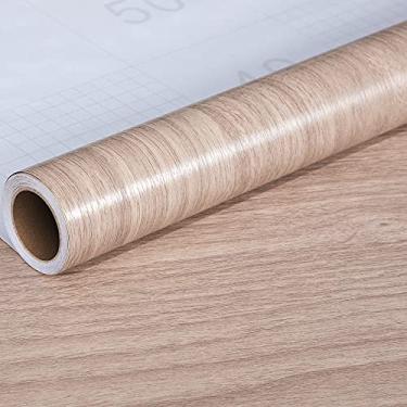 Imagem de WSWJDW Papel de parede de madeira à prova d'água adesivos de parede autoadesivos para portas de gabinete Adesivo decorativo para móveis modernos de mesa, 11,60 cm x 1 m (engrossar)