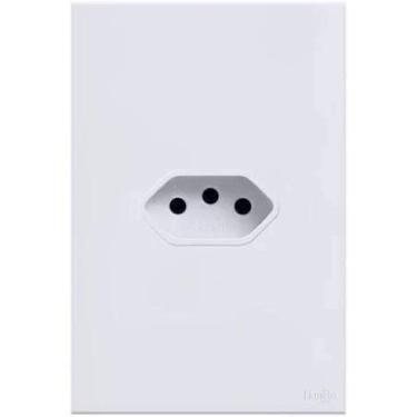 Imagem de Tomada Simples 20A Tok Glass 2X4 Branco Lumenx