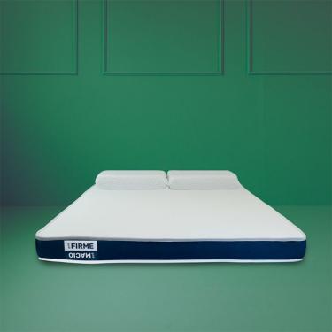 Imagem de Colchão Queen Espuma D28 Guldi Duplo (12x158x198) e 2 Travesseiros Guldi Nasa Viscoelástico Azul e Branco
