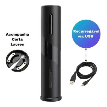 Imagem de Abridor De Vinho Elétrico À Bateria Recarregável Usb