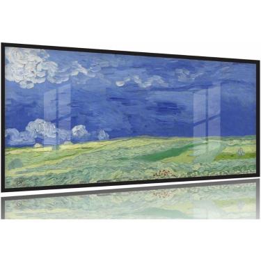 Imagem de Quadro Van Gogh Paisagem Campos Trigo Decorativo 130x60 Moldura Preta 2x2