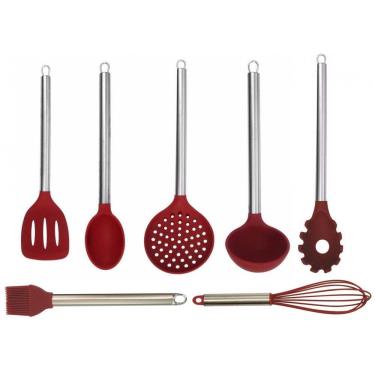 Imagem de Jogo de Utensílios Silicone 7 Peças Inox Premium - Yazi