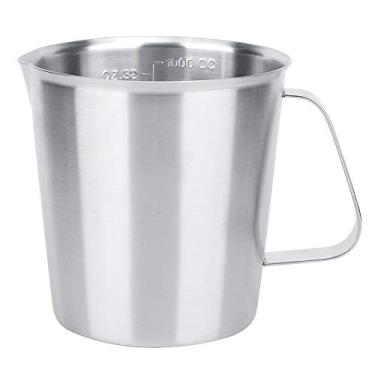 Imagem de Jarro de espuma de leite de a?o inoxid¨¢vel de 1000 ml,copo de jarro de espuma de leite, copo de vaporizador de leite, jarro de leite de caf¨¦, com escala para latte art, ferramenta barista, jarro