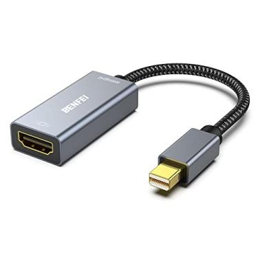 Imagem de BENFEI Mini DisplayPort (Thunderbolt) para HDMI 4K a 60Hz, compatível com MacBook Air 2010-2017, MacBook Pro 2010-2015, Mac Mini 2010-2014, Surface Pro 1/2/3/4 [revestimento de alumínio e cabo de