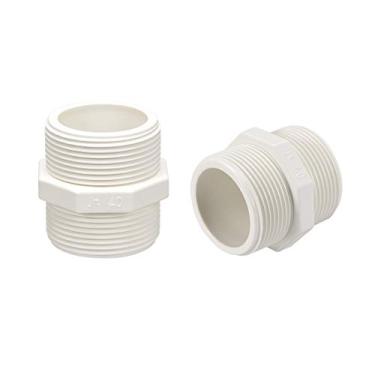 Imagem de Conector adaptador de rosca macho uxcell PVC para encaixe de bico hexagonal G1-1/4 X G1-1/4