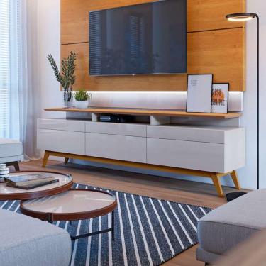 Imagem de rack classic i off white e nature 64x218 cm