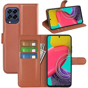 Imagem de Capa Capinha Carteira Para Samsung Galaxy M53 5G Case Couro Flip Wallet Função Suporte e Porta-cartões (Marrom)