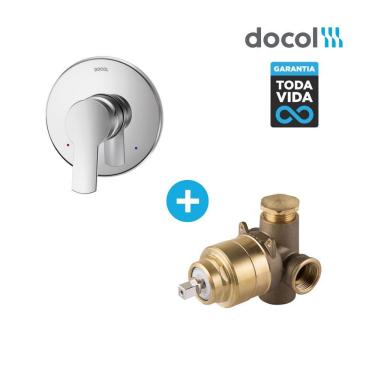 Imagem de Kit Base Misturador para Chuveiro e Acabamento Monocomando Gali Docol