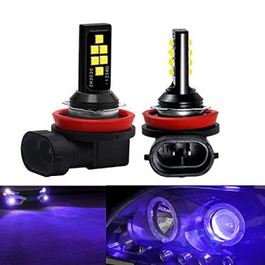 Imagem de SOCAL-LED 2x H11 H8 Lâmpada de neblina LED Avançada 3030 SMD Lâmpada DRL colorida brilhante para uso diurno, Roxo