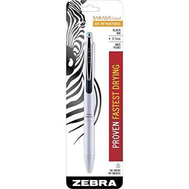 Imagem de Zebra Pen Caneta de tinta gel retrátil Sarasa Grand Barrel, ponta média, 0,7 mm, tinta preta, 1 unidade (45101)