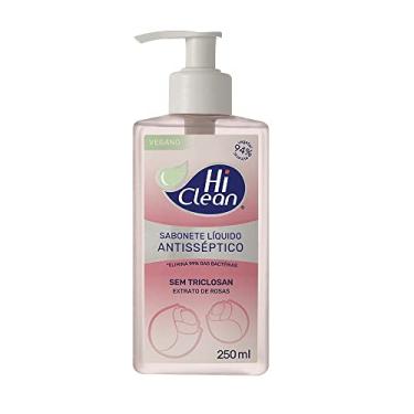 Imagem de Hi Clean Sabonete Líquido Antisséptico Para Corpo E Mãos Vegano Sem Triclosan 94% Vegetal E Mineral Extrato De Rosas 250Ml