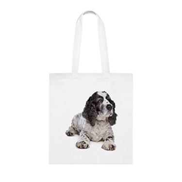 Imagem de Bolsa para cães Cocker Spaniel inglês, Cocker Spaniel Inglês, Aniversário Cocker Spaniel Inglês Cocker Spaniel Inglês Bolsa reutilizável, Branco